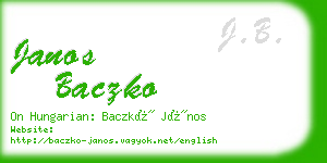 janos baczko business card